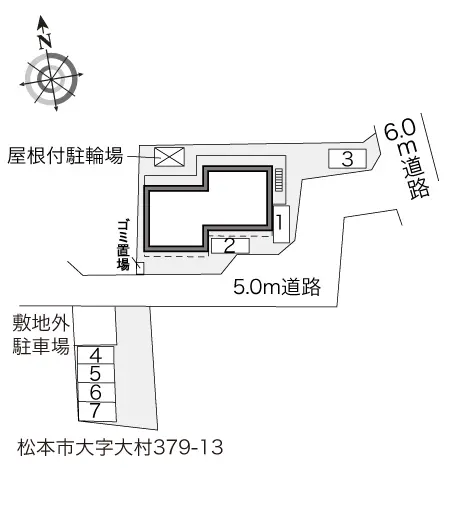 ★手数料０円★松本市大村 月極駐車場